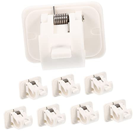 Cabilock 8pezzi per Tende Adesivi Staffe Fissaggio per Tende e Decorazione Casa Facile Installazione e Resistente