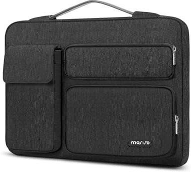 MOSISO 360 Protective Laptop Case 13.3 inch, 13-13.3 inch Laptop Sleeve Compatible with MacBook Air/Pro 13 / Pro 14, HP Dell ASUS Lenovo, Side Open Bag with 2 Raised&1 Flapover Pockets, Slate Gray
