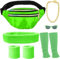 80er Jahre Accessoires Damen Herren Wasserdicht Bauchtasche 80er jahre Neon Beinwärmer Stirnband Armbänder 80er Jahre Kleidung Sport 90er 80er Jahre Outfit Damen Herren Accessoires Party Kostüm (Grün)