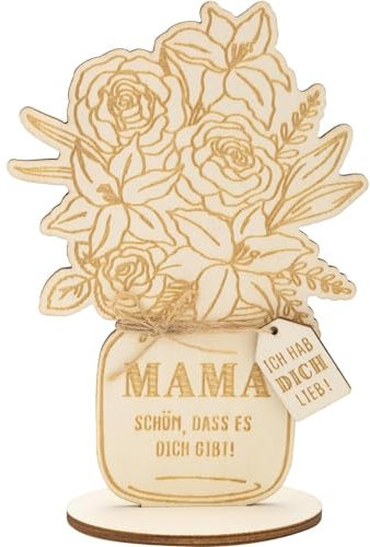 GRUSS & CO Holzblume Motiv Mama schön, DASS es Dich gibt