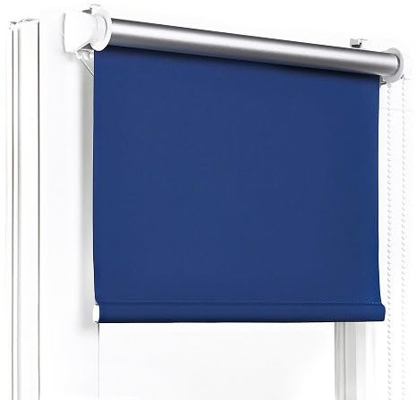 Fenster DEKOR - Rollos Für Fenster Ohne Bohren Marineblau - Verdunkelungsrollo B110 x H120 cm - Klemmrollo Verdunkelung - Fensterrollo Für Balkontüren - Verdunklungsrollo Leicht Zu Installieren