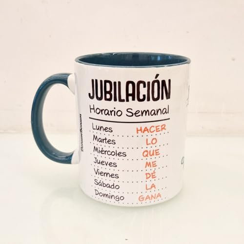 Donum Bonum Regalos Originales Taza Agenda Jubilación Horario Semanal (Verde)