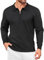 COOFANDY Pullover für Herren Polokragen Half Zip Pullover Langarm Modern Basic Winter Feinstrickpullover Schwarz L