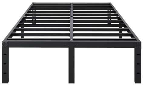 SHLAND Bettrahmen für Queen-Size-Betten, 40,6 cm, stabiles Plattform-Bettgestell, kein Boxspringbett erforderlich, robustes Metall, Queen-Size-Bettgestell, einfache Montage, starke Tragfähigkeit, kein