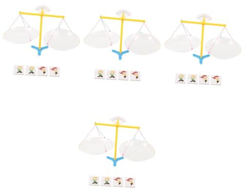 Abaodam 4 Sätze selbstgemachte Waage Balkenwaage handgemachtes Spielzeug interaktives Spielzeug Kinder lernspielzeug Waage zum Zusammenbauen von Spielzeug Wissenschaftsstütze Plastik