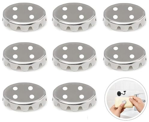 WERIGONI Lot de 8 Porte-Savon Magnétique - Couvercle et Plaques en Acier Inoxydable - Accessoires de Salle de Bain Aimantés