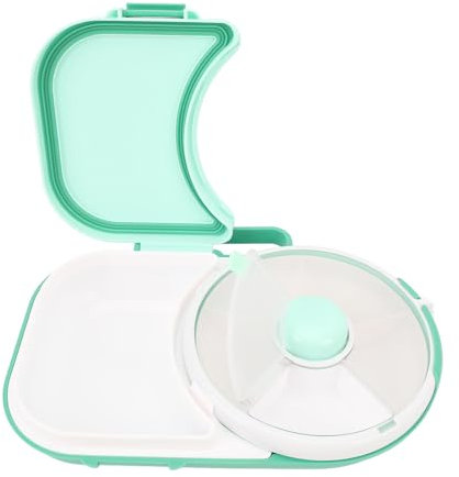 Snack-Spinner-Set mit Deckel, 2-in-1, um 360° Drehbar, Wiederverwendbarer Snackbehälter mit 5-Fach-Spender, Spülmaschinenfester Lebensmittelaufbewahrungsbehälter mit Handschlaufe