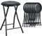 ZZINOKE Klapphocker 8er Set,Kein Zusammenbau Erforderlich,30×30×46cm,Tragbarer Klapphocker mit Polsterung,Geeignet für Küche,Balkon,Bistro,Garten und Außenbereich (Schwarz)