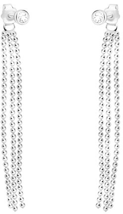 SOFIA MILANI - Damen Ohrringe 925 Silber - mit Zirkonia Steinen - Kugel Ketten Ohrhänger - E2776