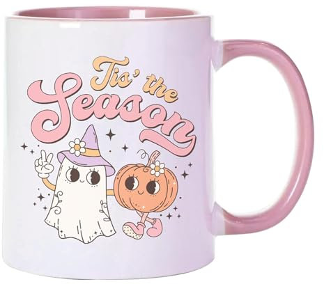 Missmisq Tazas de café de calabaza de Halloween, taza de café de cerámica de Halloween | Taza Calabaza 400ml - Taza de temporada espeluznante otoño, decoración de Acción de Gracias de cerámica