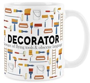Purely Home Decorator Mug - Funny Painting & Decorating Themed Novelty Gift - Tea/Coffee Hot Drinks White Ceramic Cup Present