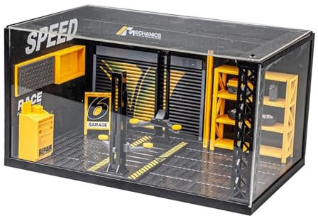 Colcolo Diorama de garage pour voitures à l'échelle 1:24, modèle d'atelier de réparation, affichage de voiture avec lumières, modèle de scène d'atelier de