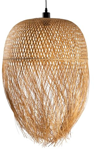 Riess Ambiente Handgefertigte Hängeleuchte ORGANIC LIVING - 65cm - natur aus Bambusholz - Maritime Pendelleuchte