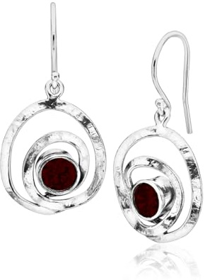 JEAN RACHEL JEWELRY 925 Sterling Silber Hängeohrringe Damen, Freiform mit Zirkonia, Vintage Design, Weiß – Handgefertigt, Hypoallergen, Nickelfrei & Bleifrei, Statement Ohrringe