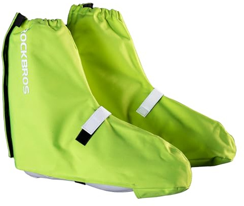 ROCKBROS wasserdichte Fahrradüberschuhe mit Reflektoren, Regenüberschuhe | mit Klettverschluss, Schuhüberzieher Regenschutz Gamaschen für Fahren Motorrad Damen und Herren