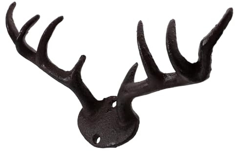 IMIKEYA Retro Wandhaken aus Gusseisen mit Geweihmotiv Rustikal und Stabil Einfacher Aufbau für Garten und Zuhause zur Dekorativen Wandgestaltung