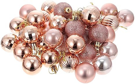 Garneck 36stücke Weihnachtskugelanhänger Aus PVC Wiederverwendbar Für Weihnachtsbaum Tür Und Hausdekoration Kleine Kugelanhänger Für Festtagsfeiern