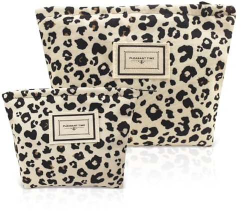 MoguGo Kosmetiktasche Damen 2 Stück – Kulturbeutel Damen mit Reißverschluss, Make Up Tasche & Kulturtasche für Reisen, Schminke & Pflege, Organizer für Frauen & Mädchen