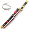 Hölzerne Roronoa Zoro Schwert Overall 31 Zoll japanische Ninja Katana, Anime Cosplay Samurai für Kinder, Jungen Mädchen Geschenk Halloween Sammlung Party (F-Yama Enma Black)