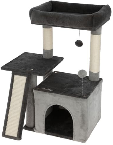 Kerbl Pet Kratzbaum Rosalie, grau, 76 cm, Katzenkratzbaum, Kratzbrett, Holz, Katzen, Kitten