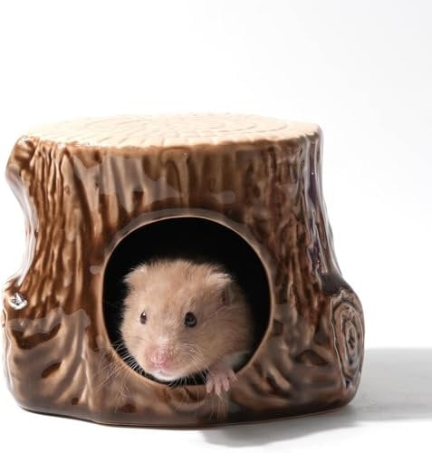 Kelivi Hamsterversteck aus Keramik, Hamsterhaus und Lebensraum, syrisches Versteck Dekor, kühles Bett für alle Jahreszeiten, Rennmäuse, Mäuse, Meerschweinchen