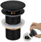 KAIYAYA Piletta Lavabo Bagno, Pop Up di Scarico Universale 66mm X G11/4, Valvola di Scarico Lavabo, Piletta Bidet Click Clack per Lavabi e Lavandini Sifone Bidet (Nero)