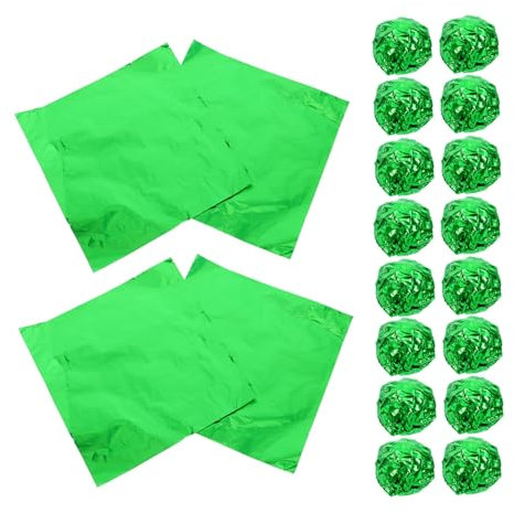 HOLIDYOYO Feuille D'aluminium Alimentaire 20x20 Cm Vert Brillant, Papier d'emballage Sûr Et Robuste, pour Barbecue Et Emballage De Bonbons, Lot de 100 Feuilles