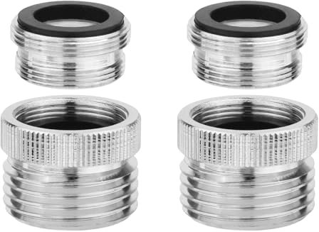 Wasserhahn-Adapter, 22 Innengewinde auf 3/4 Zoll Außengewindeanschluss, Wasserhahn-Schlauchaufsatz, Waschbeckenadapter für Küche und Bad, 2 Stück