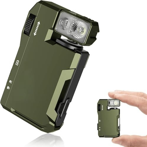 G5 EDC Flashlight — 400 Lumens, G5 EDC Taschenlampe, 3 Modi Wiederaufladbare Mini-Taschenlampe mit Magnet, 180° drehbar Superhelle Wasserdichte EDC-Taschenlampen für Camping Outdoor (Grün)