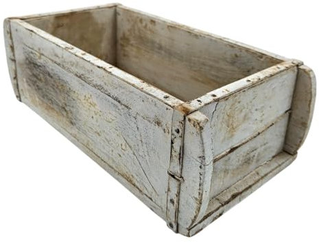 Meinposten Tablett Holzkiste weiß Ziegelform Ziegelsteinform Kiste Holz Kasten 30 cm