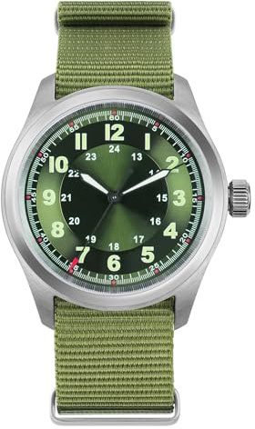 Militado ML08 38 mm Field Watch für Herren, VH31- oder 515-Quarzwerk | Doppelgewölbtes AR-Saphirglas, Super C3 Leuchtmasse, 316L-Edelstahlgehäuse, verschraubte Krone und 10 bar/100 m
