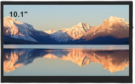 ASHATA 10.1 Zoll Computer Sekundärbildschirm, 1024x600 HD LCD - mit Dual -Lautsprechern CPU -GPU -Temperaturanzeige für PC -Laptop - -Notizbücher
