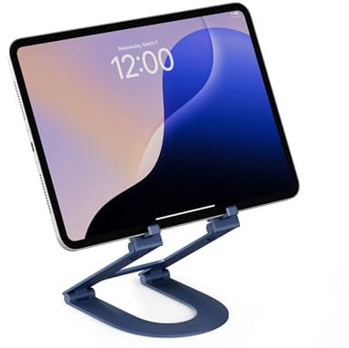 Twelve South Curve Mini – faltbarer, verstellbarer Tablet-Ständer für den Schreibtisch – Premium-Aluminium-iPad/Tablet-Halterung mit Multi-Winkel-Scharnier, Anti-Rutsch-Pads – ideal für Zuhause, Büro