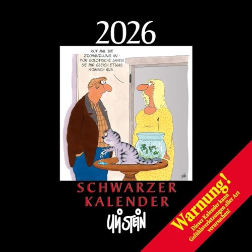 Schwarzer Kalender - Wandkalender 2026 - Lappan-Verlag - Uli Stein - Monatskalender voll schwarzem Humor von Uli Stein mit viel Platz zum Eintragen - 30 cm x 30 cm