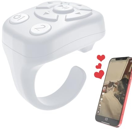 Scroll Ring - Automatic Camera Shutter + Page Turner, Continuous Device, Fingertip Control for Photos, Videos, Music E-Books