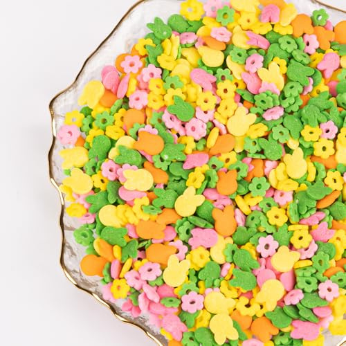 Twisweet Bunny Flower Sprinkles 250g, Edible Confetti for Cake Decorating | Pastel bunny, flower and carrot sprinkles for cupcakes, cookies and cakes; ideal for Easter, baby showers and garden parties