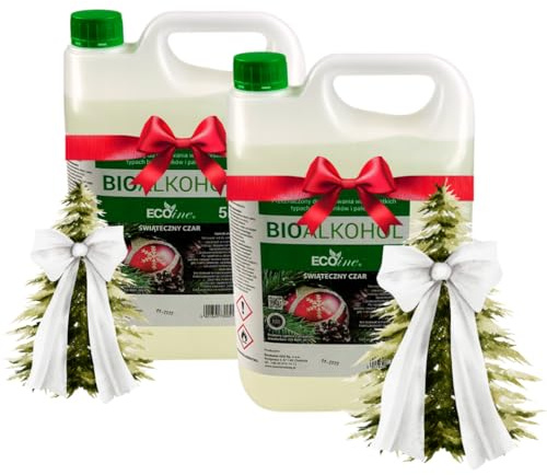 10 Liter Bioethanol mit Weihnachtszauber Duft (2 x 5L Kanister) | Biobrennstoff für Bioethanol-Kamine, für Ethanol-Kamin, Tischkamin Indoor/Outdoor – Rauchfrei & sauber – Made in EU (Weihnachtszauber)