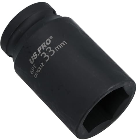 33mm Metric 3/4 Drive Double Deep Impact Socket 6 Sided Single Hex Thick Walled