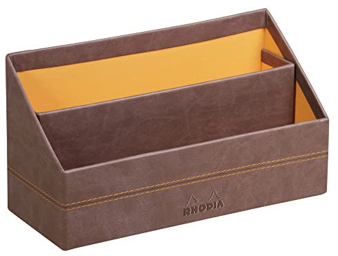 Rhodia 318843C Briefablage (10 x 25 x 31 cm, Kunstleder, elegant und praktisch, ideal für Ihre Organisation)1 Stück, schokoladenbraun