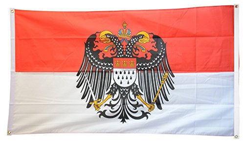 Flaggenfritze® Balkonflagge Deutschland Stadt Köln mit großem Wappen - 90 x 150 cm