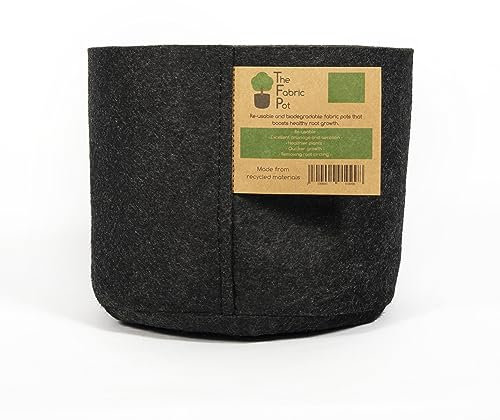 The Fabric Pot Hydroponics Fabric Pot Breathable Pots Container Grow Bag Plant Litre UK (5L, Black Round)