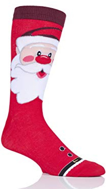 SockShop Lazy Panda Unisex Bamboo Christmas Socks Pack of 1, Santa (4-8)