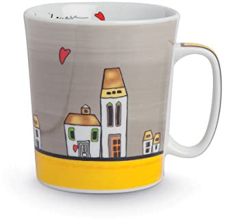 Egan Mug Collezione Le Casette. Oggetto Realizzato in Porcellana di Colore Giallo. Dimensione: 10,5X9X11,5 cm. La referenza è PLC21/1G