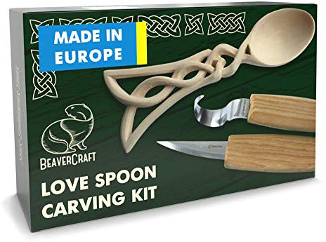 BeaverCraft - Löffelschnitzset für Anfänger DIY04 - Holzschnitzerei Schnitzel Hobby Kit für Erwachsene und Jugendliche
