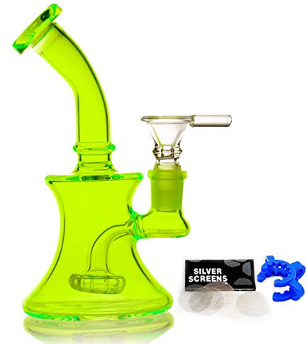 Glass Bong with Spiral Bong Filter, 14.5mm Glass Bong Bowl 19.3oz Water Bong with Bong Accessories Buckle Hookahs Glass Bongs Cheap Bong Nicotine free