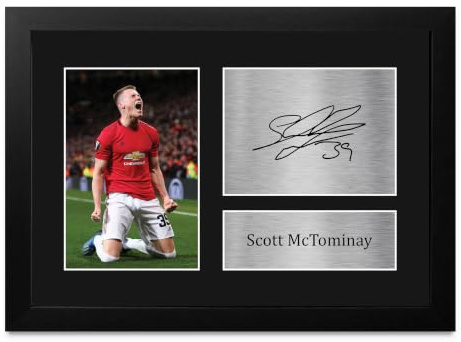 HWC Trading Autogramm, A4 FR Scott McTominay Presents, gedruckt, signiert, für Fans und Fans, gerahmt, A4