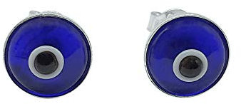 MYSTIC JEWELS By Dalia – Ohrringe mit kleinem türkischem Auge aus Glas – 925er Sterlingsilber, Kristall Sterling Silber