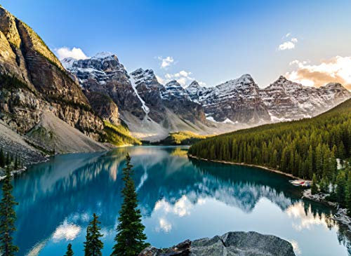 VLIES Fototapete-250x186 cm-GEBIRGE-(PF650)-Alpen Berge Landschaft Natur Alm Gipfel Blumen Bäume Wald Wandbild Wandtattoo Dekoration
