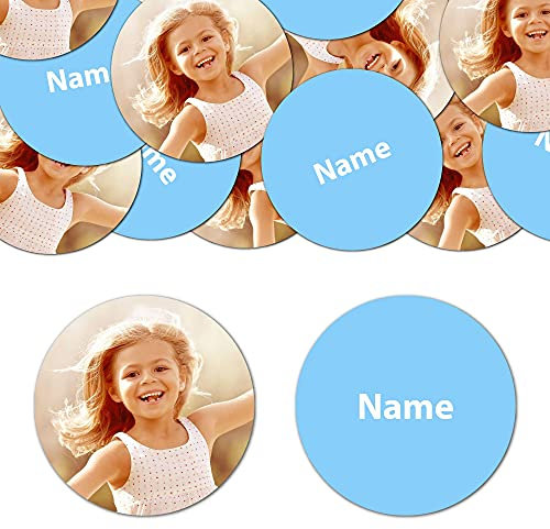 Goodtimes Foto-Konfetti Beidseitig Personalisierbar Foto Name Rund 2,5cm Dekoration für Hochzeit Geburtstag Partys 330 Stück Hellblau