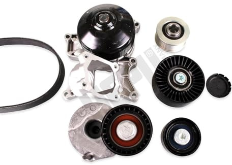 HEPU Wasserpumpe + Keilrippenriemensatz PK04210 | Kompatibel mit: BMW 1, 1, 1 Cabriolet, 1 Coupe, 3, 3 Cabriolet, 3 Coupe, 3 Touring, 5, 5 Touring, X3